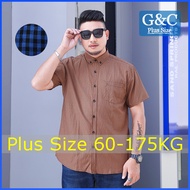 Kemeja Kotak-kotak Lelaki Baju Lengan Pendek Perniagaan Saiz Besar Baju Kasual Lelaki / Men's Plus Size Shirt Summer Shirt Loose