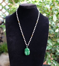 天然A貨滿綠翡翠玉蟬項鍊 15.22克 蟬牌 吊墜 鐵龍生 母親節送禮