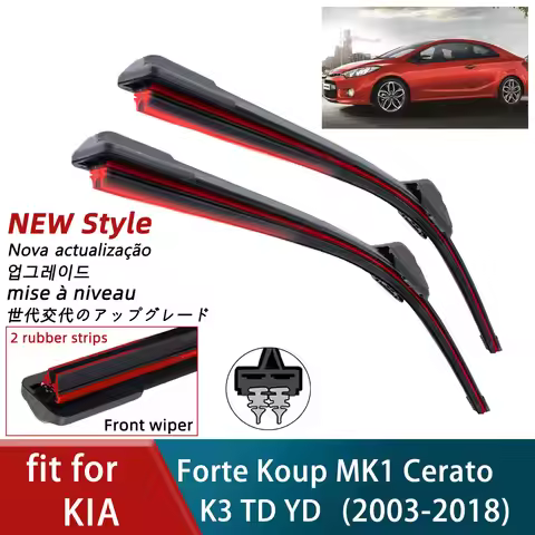Double Rubber Car Wipers for KIA Forte Koup MK1 Cerato K3 TD YD Front Blades Brushes Cutter Accessor