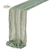 【caesarA8】4Pcs Boho Gauze Cheese Cloth Table Runner Table Runner Rustic Sheer Runner Long for Weddin