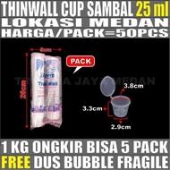Thinwall Cup 25ml 35ml 60ml 100ml 150ml Bulat u Puding Pack Medan - Cup 25ml