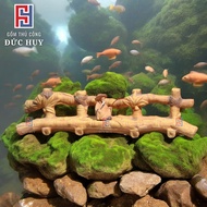 Mô hình gốm Cây cầu tre 27cm trang trí hòn non bộ - chậu cây bonsai - bể cá cảnh