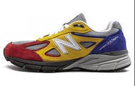 New Balance NB 990 V4 Shoe City x Eat 減震 低幫 跑步鞋 男款 黃藍紅