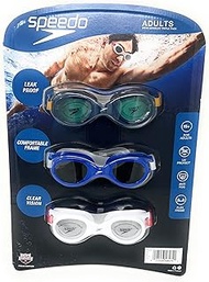 Speedo Adult USA Swimming Googles - 3 pack - Blue