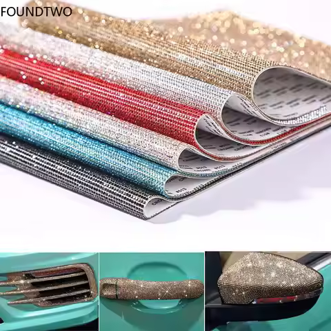 Bling Bling Crystal Rhinestones Car Sticker DIY Car Decoration Sticker Self-Adhesive Glitter Crystal