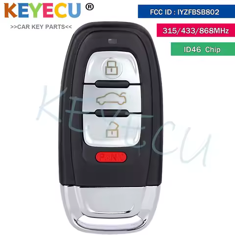 Smart Remote Key Fob 3+1 Buttons 315MHz / 433MHZ / 868MHZ for Audi A3 A4 A5 A6 A7 A8 Quattro Q5 Q7 S
