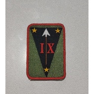 9TH DIVISION PATCH(9ID) W/ VELCRO MAGIC TAPE