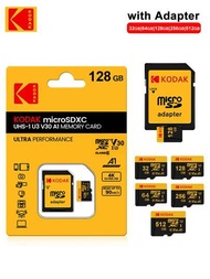 Micro SD 卡 U3 V30 Class10 32GB/64GB/128GB/256GB/512GB 高速記憶卡帶卡轉接器適用於相機 DSLR 監控車載智慧型手機