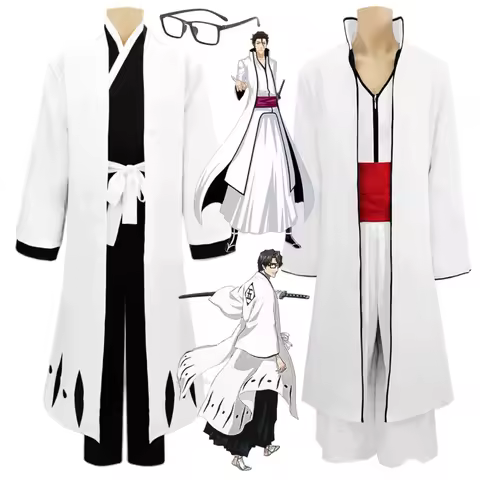 Anime Bleach 5th Division Captain Aizen Sousuke Cosplay Costumes Kimono Uniform Suit Men Halloween C