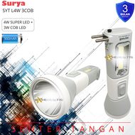 Surya Lampu Senter LED Super Terang SYT L4W 3COB LED Rechargeable Jarak Cahaya 500 Meter tahan 6 jam