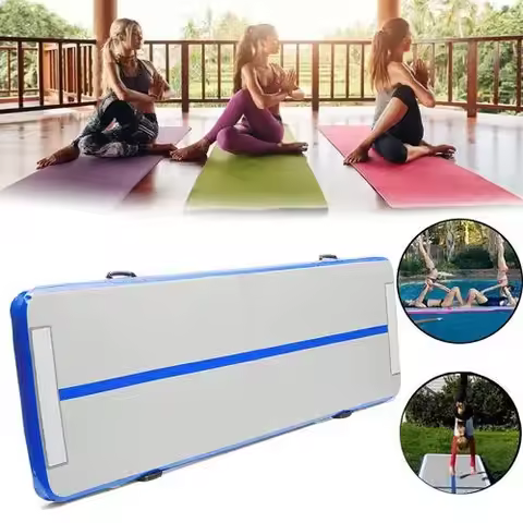 Free Pump 6x1x0.1m Air Tumbling Gymnastics Mats PVC Inflatable Air Track Cheap Gymnastics Games For 