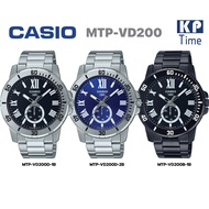 Casio นาฬิกาข้อมือผู้ชาย สายสแตนเลส รุ่น MTP-VD200D, MTP-VD200B ของแท้ประกันศูนย์ CMG