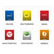 prepaid topup for Maxis, digi, celcom, xox / one xox, umobile, tunetalk, redone, beone, yes, ToneWow