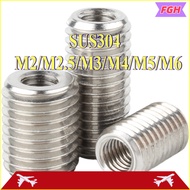 Insert nut 304 stainless steel inner and outer teeth nut, thread conversion braces Reducing screw M2