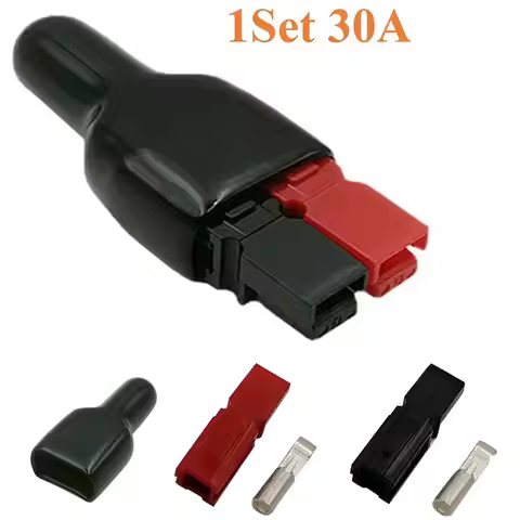 For Anderson Styles Connector 30AMP Plug Rubber 600V UPS Power Plug Photovoltaic Systems Black Termi