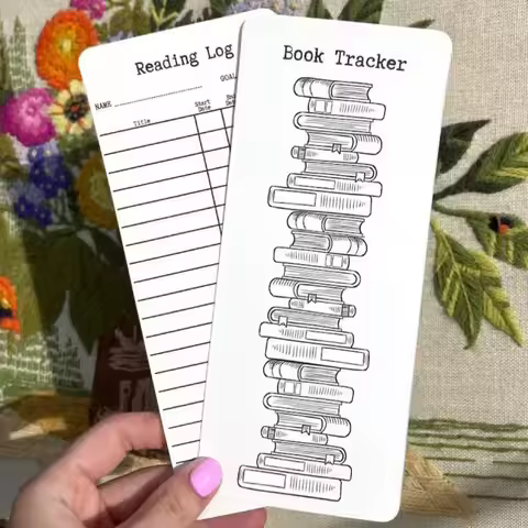 20Pcs Reading List Bookmark DIY Blank Bookmarks Personal Library Cards Reading Log Bookmark Perfect 