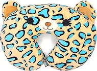 Official KellyToy Squishmallow 12-inch Neck Travel Pillow (Emanga The Teal Leopard) (702477)