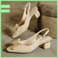 RAYA 230227 Women's Shoes High Heels Square Toe High Heels Fashion High Heels, Bow Mid Heels High He