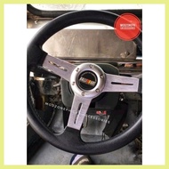 ├ ☆ ❉ Mitsubishi Ralliart OMP Steering Wheel 14inch Available BOSS KIT ADAPTOR