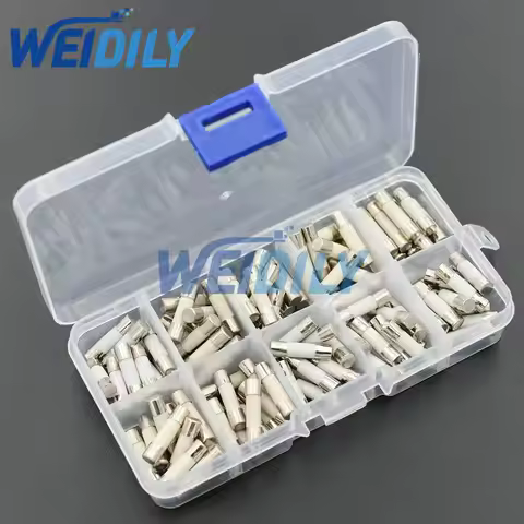 100PCS Ceramics Fuses Kit In Box Slow Blow 5x20mm T 1A 2A 3.15A 4A 5A 6A 8A 10A 12A 15A/250V 5*20 Pr