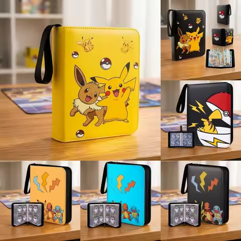 Bandai Pokemon Pikachu Pokeball 4 9 Grid Card Album Binder Pokemon Verzamelmap Trading Card Storage 