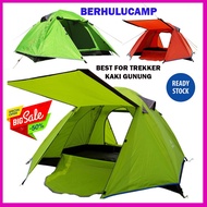 Fully Double Layer Camping Tent Khemah Camping 2 - 3 Person Outdoor Tent High Quality Khemah 2 Orang