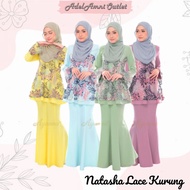 Baju Kurung Lace Natasha Sedondon Dewasa Plus size Raya 2023 – Dusty Green/Soft Yellow/Baby Blue (Size 32-60)