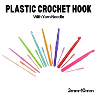 2mm to 10mm Plastic Crochet Hook and Yarn Needle Set Amigurumi Darning Embroidery Handmade DIY Craft
