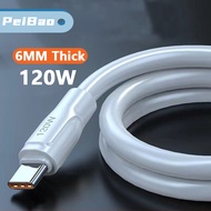 【Newest】6A 120W Type-C Charge Cable Super Charging For Xiaomi Huawei 6MM Thick Cable 1M 1.5M 2M Length USB-C