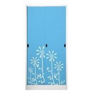 ตู้เสื้อผ้าเหล็กบานเลื่อน KIOSK SDW-18/I DG/BO 91.4 ซม. สีฟ้า (1031860)