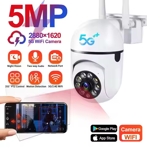 5G Wifi Video Surveillance Camera 5MP CCTV PTZ IP Camera Smart Human Tracking 4X Zoom Night Vision F