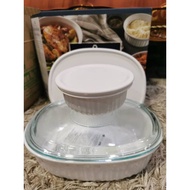 [Shop Malaysia] Corningware French White (Oval Dish With Glass And Plastic Cover)