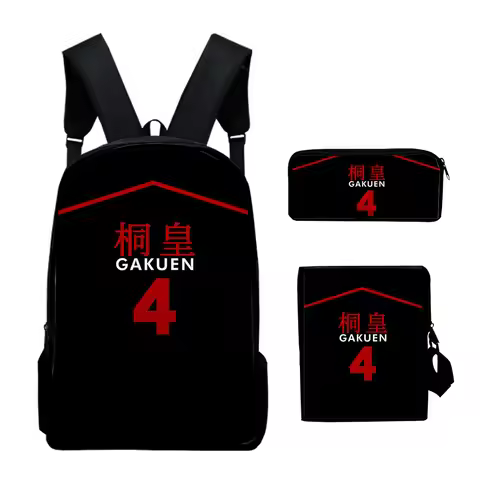 Basketball Kuroko No Basket Basuke Kaijo School Uniform Kise Ryota 3D 3pcs/Set bags Daypack Backpack