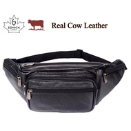 Ready Stock 100% Cow Leather Business Men Waist Bag Pouch Bag Chest Bag ZZNICK ZNISX