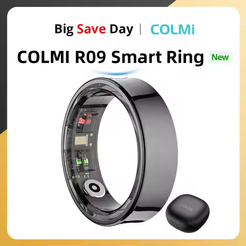 2024 COLMI R09 Smart Ring Men Women with Charging Case, Body Temperature Health and Sleep Monitor Fo