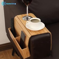 Gazechimp Couch Cup Holder Wood with Cup Tray Couch TV Remote Holder Sofa Armrest Bag