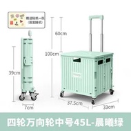 便攜摺疊購物車買餸車小拉車萬向輪塑膠拉桿車小推車