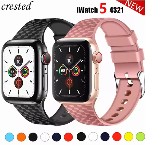 Silicone Strap for Apple watch 6 band 44mm 40mm iWatch band 38mm 42mm 3D Texture Sport bracelet Appl