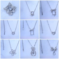 Pendant Setting Jadeite Amber Gemstone Pendant Women's Inlay DIY Zircon Inlay