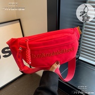 24.5.20 Canvas Messenger Chest Bag Women 2024 Casual All-Match Sports Style Shoulder Bag Niche Waist Bag Dumpling Bag