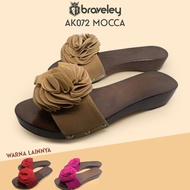 PC3 Flat Wood Sandals with Floral Pattern | KELOM GEULIS AK072
