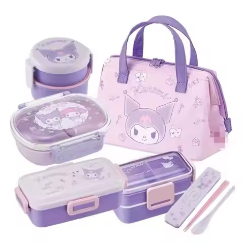 New Cute Cartoon Animation Peripheral Kuromi Waterproof Large Capacity Portable Thermal Bag Cold Sto