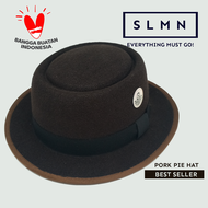 Topi Fedora Porkpie Premium  Pria dan Wanita Dewasa + Aksesoris Bulu Burung Pheasant Polkadot