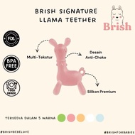 Brish - Llama Teether - Silicone Baby Teether | MultiTexture | BPA FREE | Free Strap | Baby 0-1 Year