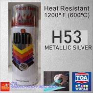 H53 HEAT SILVER ( 400CC ) Heat Resistance 600°c TOA Win Spray Aerosol Spray Paint SILVER Tahan Panas