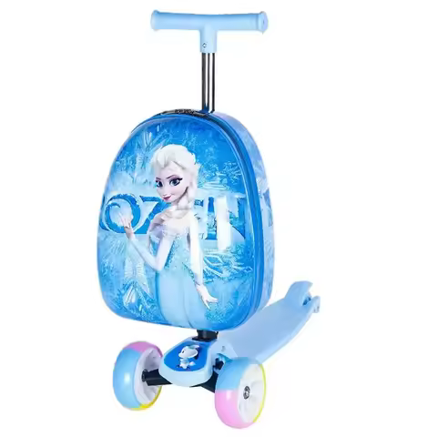 Disney Cartoon Scooter Lazy trolley luggage Can Ride Cute Drag Bags and Cabin Suitcase Travel bags f