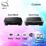 Canon Pixma E470/E410 All-In-One WiFi Printer for Low-Cost Printing Print, Scan, Copy , Wireless Printer Black / Gray
