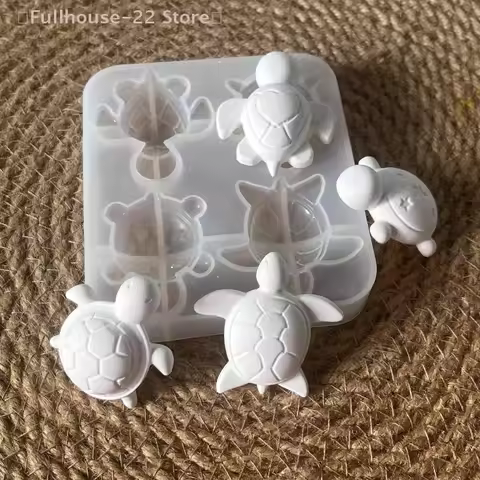 【MAX-22】Four Turtles Plaster Silicone Molds DIY Heart Star Texture Shell Ornaments Epoxy Resin Mould