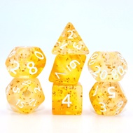 7pcs DND Dice Set Polyhedral Dice D4-D20 for DND TRPG Game Math Teaching, Nebula and Glitter Effect 