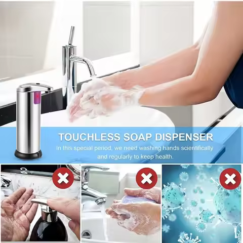 New Stainless Steel Automatic Soap Dispenser Waterproof Electric Touchless Soap Dispenser Hand Sanit